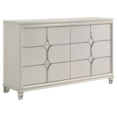 Olivia 6-drawer Dresser and LED Mirror Pearl White